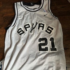 Stitched Tim Duncan Spurs NBA Jersey - grey